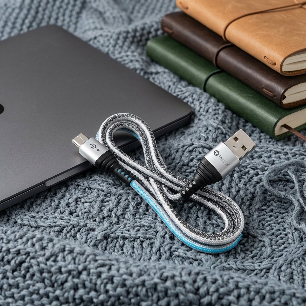 Fabric Jacket Micro USB Data Charging Cable 2 4a Blue