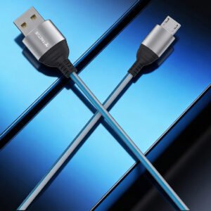 Tactus 2.4Amps Fabric Micro USB Data Cable, Cable Cord, Fast Charging (BLUE)