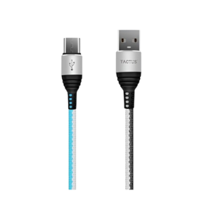 Tactus - Fabric Jacket Micro USB Data, Charging Cable (2.4A, Blue)