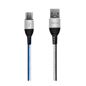 Tactus -Fabric Jacket Micro USB Data, Charging Cable (2.4A, Grey)