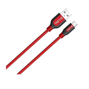 Tactus - Nylon Braided Micro USB Data, Charging Cable (3.5A, Red)
