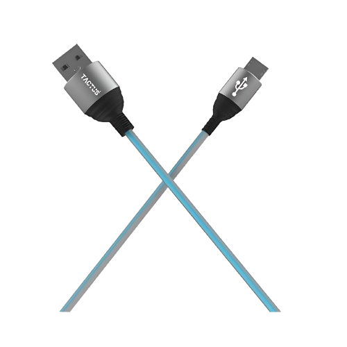 Tactus 2.4Amps Fabric Micro USB Data Cable, Cable Cord, Fast Charging (BLUE)