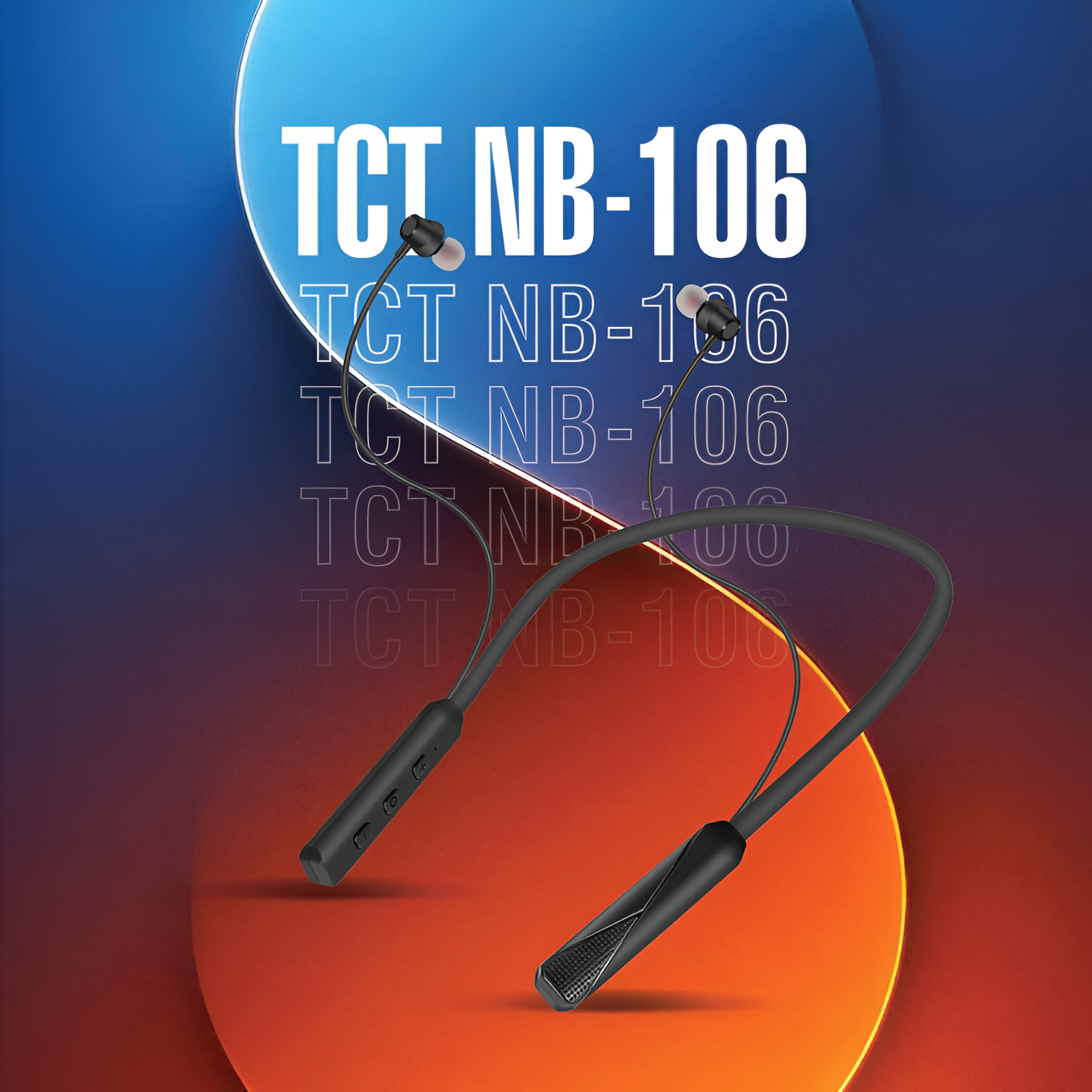 TCT NB- 106 Wireless Neck Band Bluetooth Earphone with Magnetic Earbuds (Black/Blue)